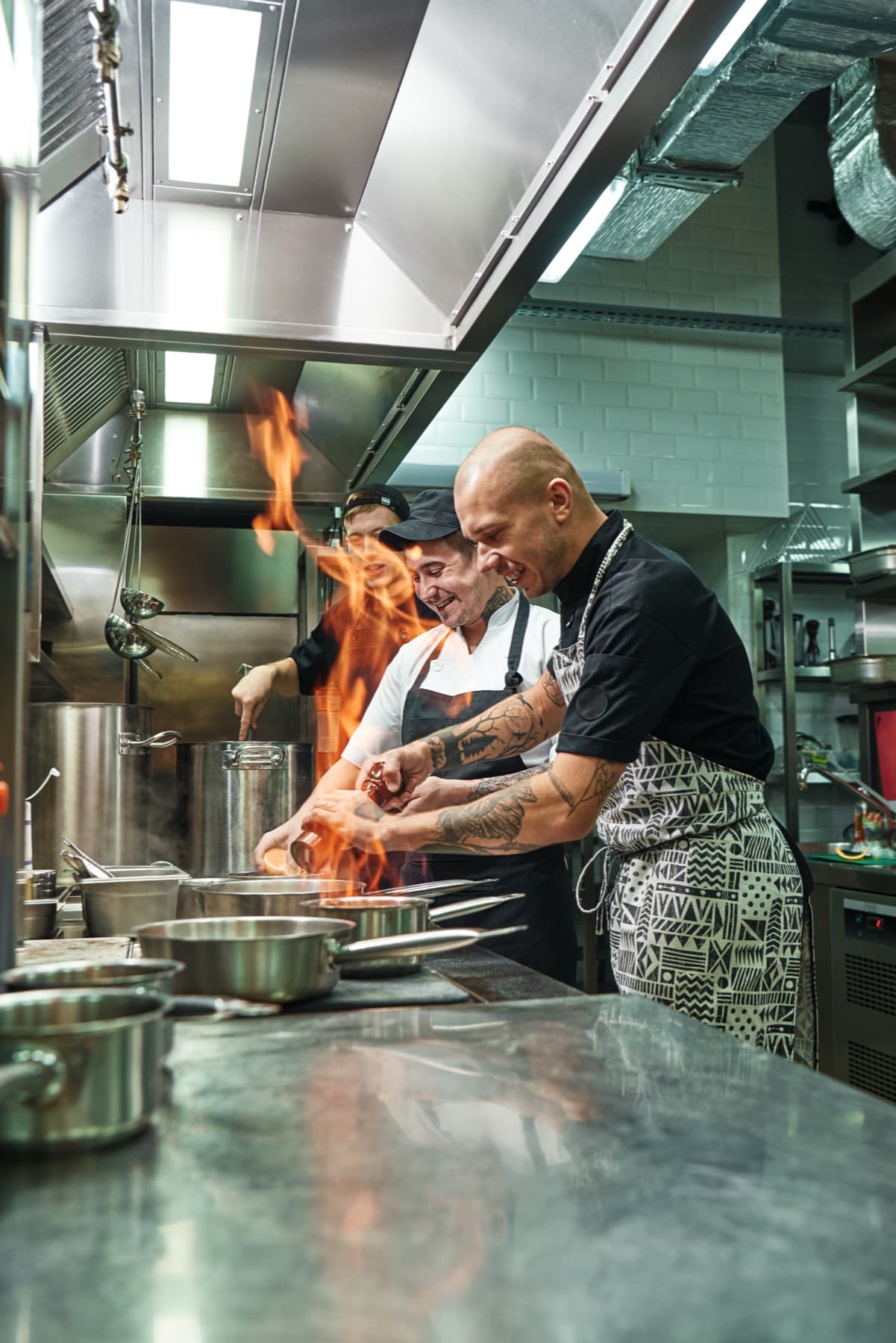 Millow chefs prepping in a professional kitchen