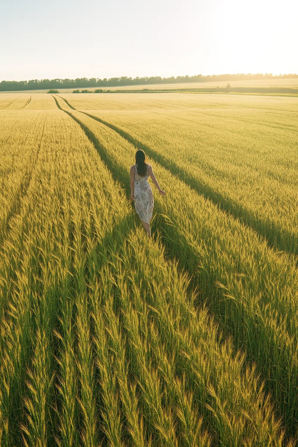 Oat field at golden hour, with the Made with Millow mark